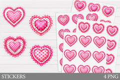 Hearts Stickers Design. Valentines Sticker Printable Product Image 1