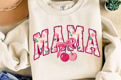 Coquette Mama Bow Sublimation, Cherry Bow Mama Png Product Image 4