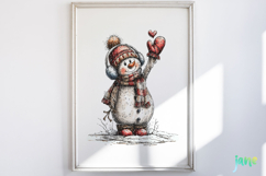 Whimsical Christmas Snowmans Clipart Product Image 2
