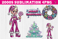 Retro 2000s sublimation | Y2K Christmas PNG Product Image 1