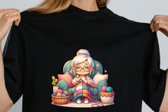 Granny Crocheting Clipart PNG 300dpi Product Image 3