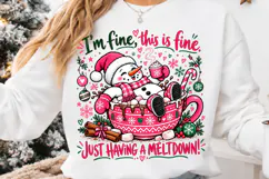 I'm Fine PNG, Christmas Sublimation Design, Funny Christmas Product Image 4