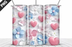 Valentines Love Skinny Tumbler PNG Wrap| Valentines Tumbler Product Image 5