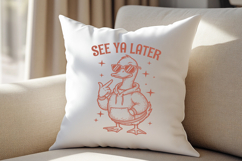 See Ya Later Funny Duck SVG - Cool Retro Animal T-Shirt Product Image 4