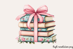 Pastel Cottage Shabby Chic Books Clipart PNG Product Image 1