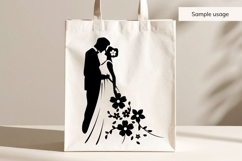 Bride And Groom With Bouquet SVG Product Image 4
