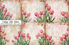 Vintage Tulip Autum Background|Autumn sublimation Designs Product Image 1