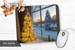 Cheerful Christmas Corner with Glowing Tree Mouse Pad PNG Product Image 1