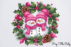 Pink Snowman Clipart Bundle PNG Product Image 5