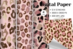Leopard Cheetah Animal Skin Background Fur Digital Paper Product Image 1