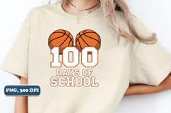 Basketball 100 Days of School PNG design, Sublimation design Product Image 4