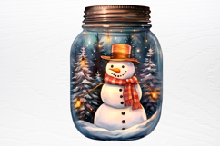 Christmas in Jar Watercolor Clipart PNG Product Image 4