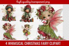 4 Whimsical Christmas Fairy Clipart | Cute Holiday Fairy PNG Product Image 1