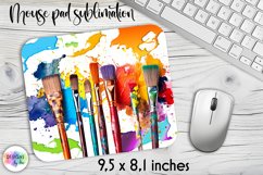 Back to School Mouse Pad Design, Art Materials Illustration Product Image 1