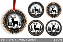 Reindeer Christmas Ornament. Christmas Ornament Sublimation Product Image 1
