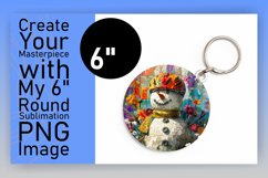 Winter Holiday Snowman Round Design Seasonal Fun Keychain Product Image 1