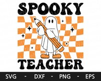 Spooky Teacher svg, Halloween shirt, Retro svg, Ghost svg Product Image 5