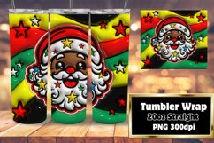 3D Puff Black Santa Holiday Wrap 20oz Product Image 1