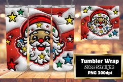 Holiday Santa 3D Puff Tumbler Design 20oz, 3D Christmas Product Image 1