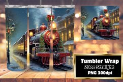 Christmas Polar Train Glow Tumbler Wrap 20oz Product Image 1