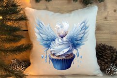 Blue Christmas Watercolor Clipart, Blue Christmas Sublimatio Product Image 4