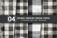 Grunge Gingham Digital Paper Product Image 1