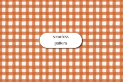 Orange Gingham Seamless Pattern, Rustic Checkered Print Product Image 1