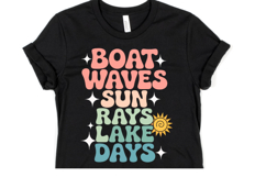 Boat waves sun rays lake days svg | Shirt Svg Product Image 1