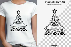 Paw print Christmas tree png design for T-shirts Product Image 4