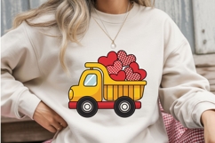 Glitter Dump Truck with Hearts PNG Product Image 2