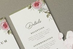 elegant wedding invitation card with roses flower wreath Product Image 2