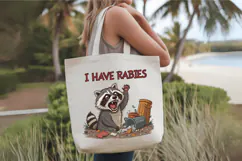 I Have Rabies ,Funny Raccoon PNG Sublimation Design Product Image 4