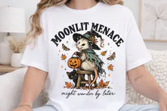Nocturnal Nonsense Halloween Opossum PNG, Funny Witchy Woodl Product Image 4