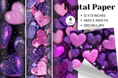 Heart Pattern Valentines Background Wallpaper Digital Paper Product Image 1