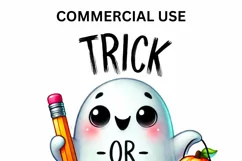 Trick or Teach PNG Digital Download, Cute Ghost Designs Product Image 5