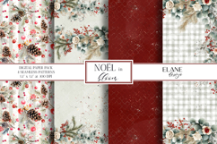 Christmas Digital Paper, Winter Floral Seamless Patterns Product Image 1