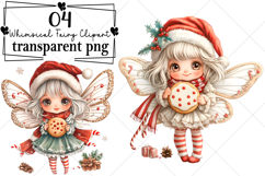 Christmas Whimsical Fairy Clipart Watercolor PNG Product Image 1