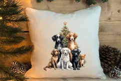 Christmas Tree With Many Dogs Clipart PNG Product Image 4