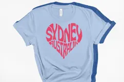 Sydney Australia Word Art in the shape of a heart SVG Cut Product Image 2