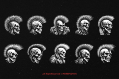 10 Bundle Dark Art Punk Skull Head skeleton Gothic Horror Product Image 6