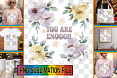 Stylish Tote Bag Gift Magic PNG, Flower Quote Product Image 1