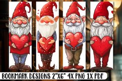 Whimsical Valentine's Gnomes: Sublimation Bookmark Kit Product Image 1