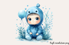 Pastel Cute Mermaid Watercolor Clipart PNG Product Image 1