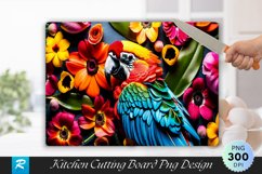 Parrots With Flowers Cutting Board sublimation Design Product Image 1