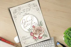 Vintage Floral Wedding Invitation Canva Template Romantic Product Image 4