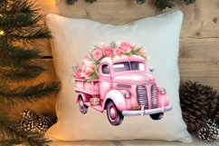 Pink Christmas Car clipart Sublimation, Christmas clipart Product Image 4