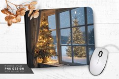 Winter Serenity with Glowing Tree Mouse Pad PNG Design Product Image 1
