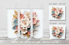 3D Florals Flowers Tumbler Wrap PNG Bundle Product Image 5