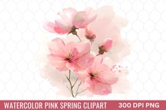 Watercolor Pink Spring Clipart Product Image 1