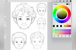 160 Procreate Young Child Boy Head Stamp Brushes Product Image 7